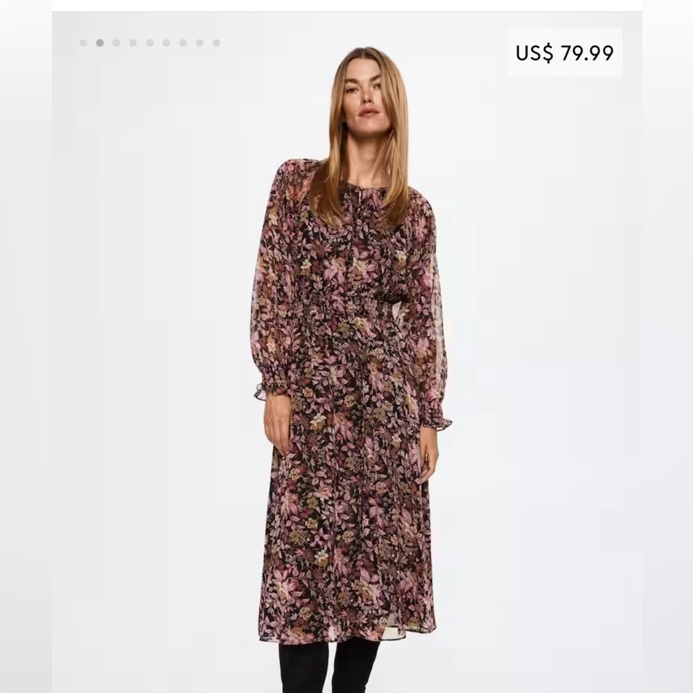 Beautiful MANGO flower print dress size Small